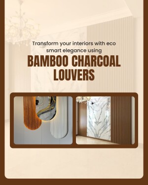 Image of bamboo charcoal louvers for interior design, showcasing a modern and elegant aesthetic.