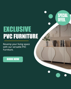 Advertisement for exclusive PVC furniture with a special offer.