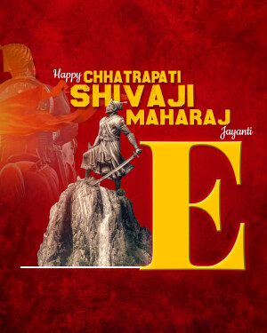 Chhatrapati Shivaji Maharaj Jayanti celebration poster with statue and text