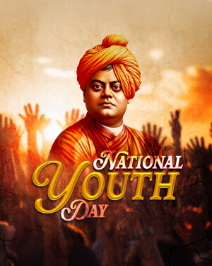 Portrait of Swami Vivekananda with 'National Youth Day' text