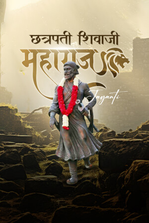Image of Chhatrapati Shivaji Maharaj with text 'Maharaj Jayanti'
