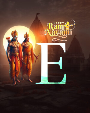 Ram Navami greeting with Lord Rama and Lakshmana