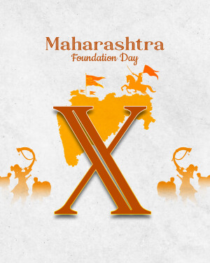 Maharashtra Foundation Day graphic with map and historical figures