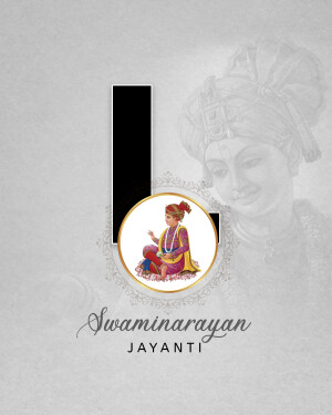 Swaminarayan Jayanti image with a portrait of Swaminarayan