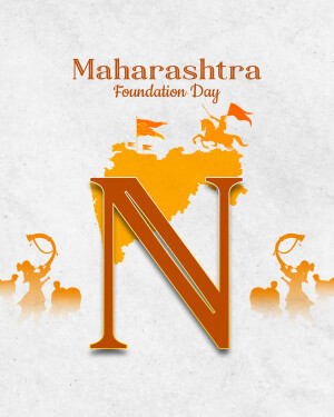 Maharashtra Foundation Day graphic with map and historical figures