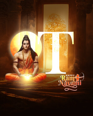 Image of Lord Rama with the text 'Ram Navami'