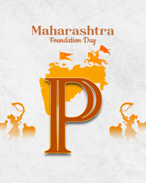 Maharashtra Foundation Day graphic with map and historical figures