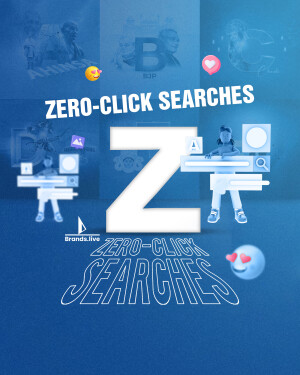 Graphic illustrating the concept of zero-click searches with digital elements and a large 'Z' letter.