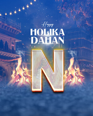 Holika Dahan celebration with bonfire and festive lighting