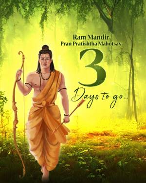 3 days to Go Ram mandir Status
