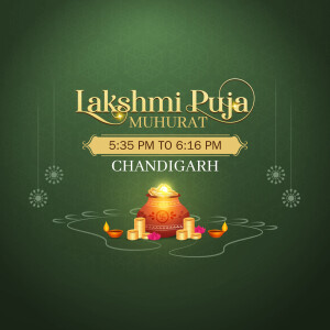 Lakshmi Puja Muhurat time for Chandigarh