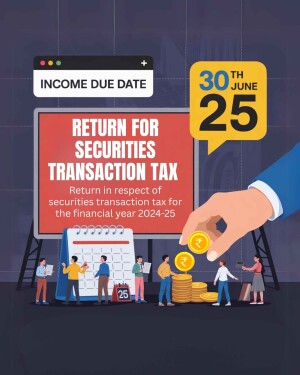 Illustration depicting the income tax return due date for securities transaction tax.