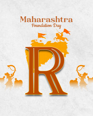 Maharashtra Foundation Day graphic with map and historical figures