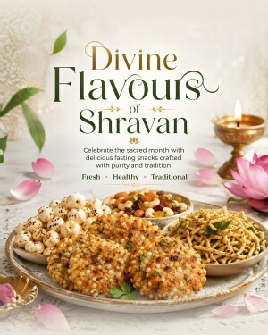 Divine Flavours Of Shravan Fasting Snacks Image For WhatsApp