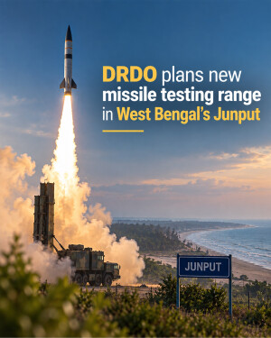 A missile launching from a mobile platform near the Junput coast in West Bengal