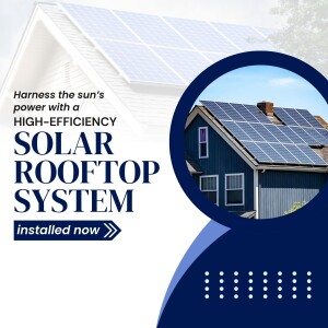 Image of a house with solar panels on the roof, promoting solar energy solutions.