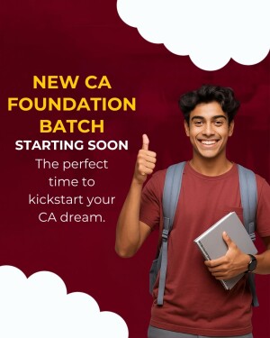Young man with backpack and tablet promoting CA Foundation course