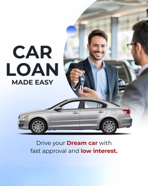 Image depicting a man receiving car keys, promoting car loans with easy approval.
