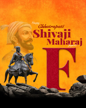 Image depicting Chhatrapati Shivaji Maharaj on horseback with celebratory text.