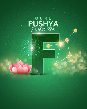 Festive graphic for Guru Pushya Nakshatra