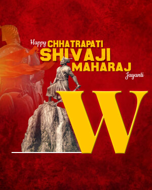 Chhatrapati Shivaji Maharaj Jayanti celebration poster with statue and text