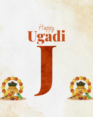 Ugadi festival greeting with traditional decorations