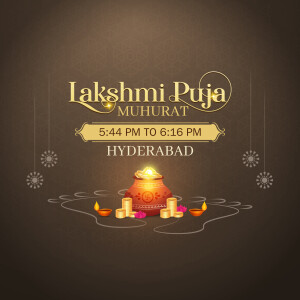 Lakshmi Puja Muhurat timings for Hyderabad