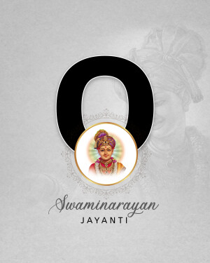 Swaminarayan Jayanti image with portrait and number 8