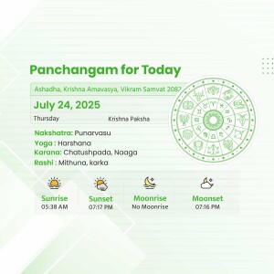 Panchangam for July 24, 2025, showing astrological details and timings