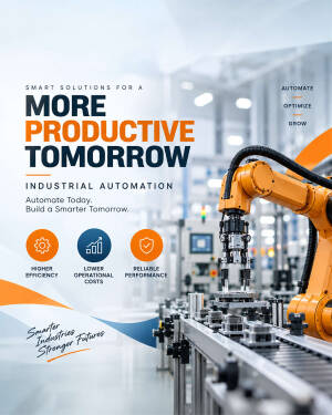 A high-tech orange robotic arm on a modern factory assembly line, representing industrial automation and smart manufacturing solutions.