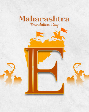 Maharashtra Foundation Day graphic with map and historical figures