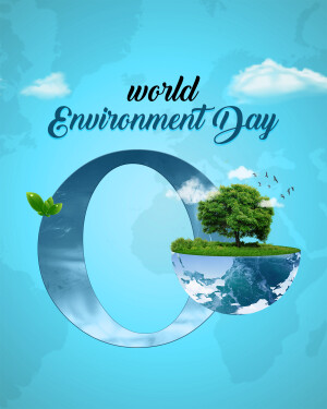 World Environment Day graphic with a globe and tree
