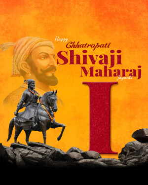 Image depicting Chhatrapati Shivaji Maharaj on horseback with a celebratory text overlay.
