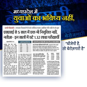 Newspaper clipping highlighting unemployment issues in Madhya Pradesh, India.