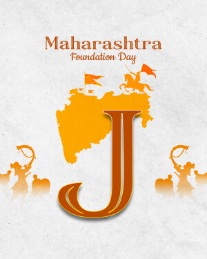 Maharashtra Foundation Day graphic with map and historical figures