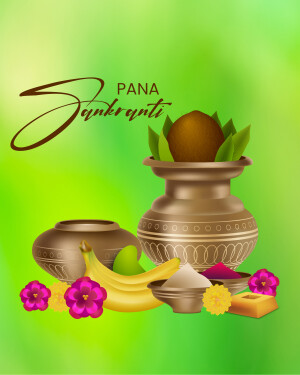 Sankranti festival celebration with traditional items