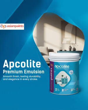 Asian Paints Apcolite Premium Emulsion Paint Bucket with Room Interior