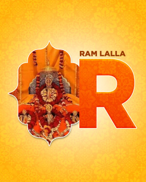 Image of Ram Lalla with a large letter 'R'