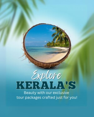 Kerala Tourism Advertisement with Coconut Shell Frame