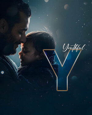 Father and baby with the letter Y