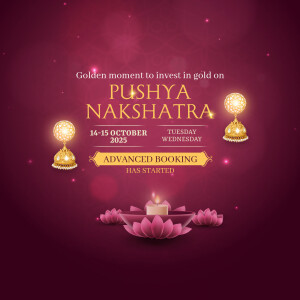 Pushya Nakshatra - Invest In Gold Social Media Post For Pinterest