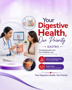 A female doctor consulting with a patient about digestive health, holding an anatomical model of a digestive system