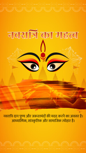 Image depicting the importance of Navratri with a symbolic representation of Durga Maa's eyes.