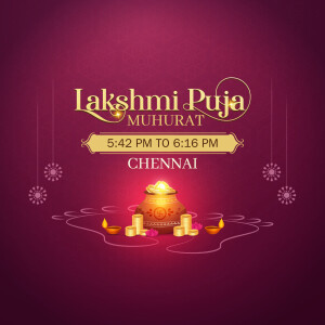 Lakshmi Puja Muhurat time for Chennai