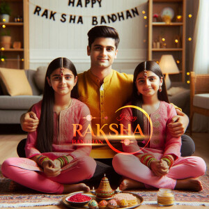 Brother and two sisters celebrating Raksha Bandhan