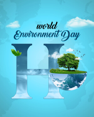 World Environment Day graphic with a letter 'H' formed by nature elements.