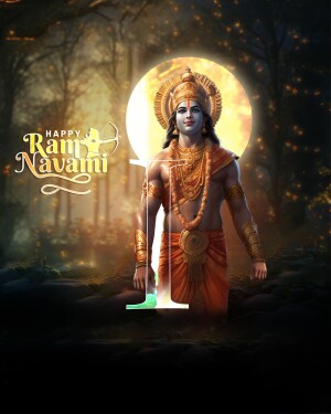Lord Rama portrait with Ram Navami greetings