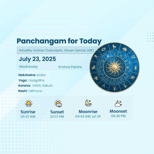 Panchangam for July 23, 2025 showing astrological details and timings