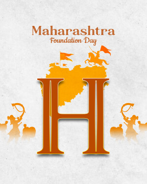 Maharashtra Foundation Day graphic with map and historical figures