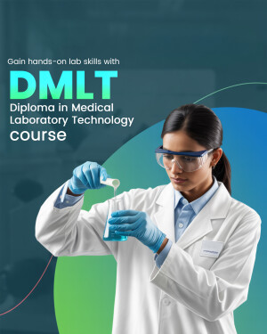 A female student in a lab coat and gloves conducting a medical laboratory experiment.